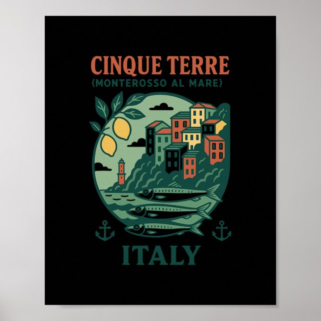 Affiche Cinque Terre Italy Souvenir Monterosso Al Mare Tra (Devant)