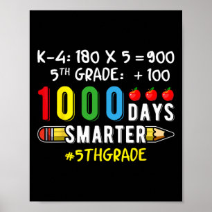 Affiche Cinquième professeur de 5e année élève 100 école 1
