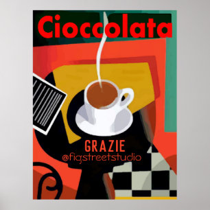 Affiche Cioccolata, Chocolat chaud italien, modifier le te