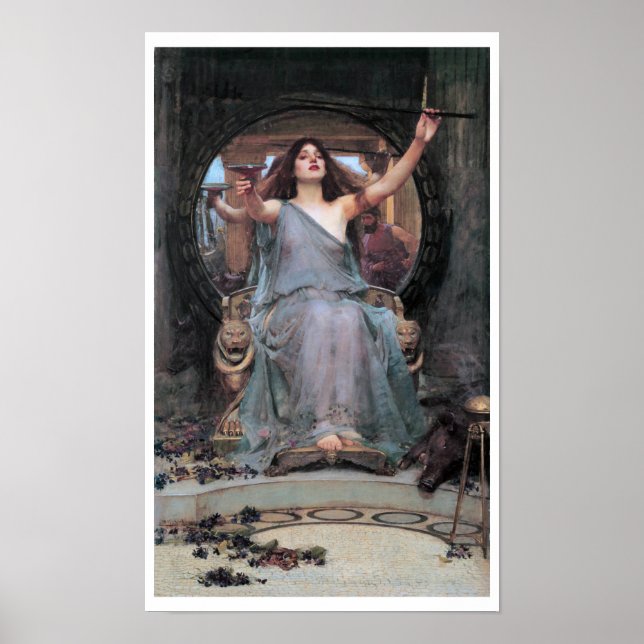 Affiche Circe Offering the Cup to Odysseus, Waterhouse (Devant)