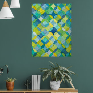 Affiche Circle Stars Hand Painted Artist Pattern Print