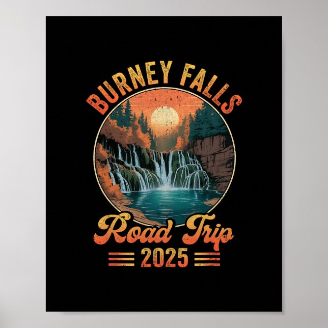Affiche Circuit de Burney Falls 2025 Vacances d'été Famill (Devant)