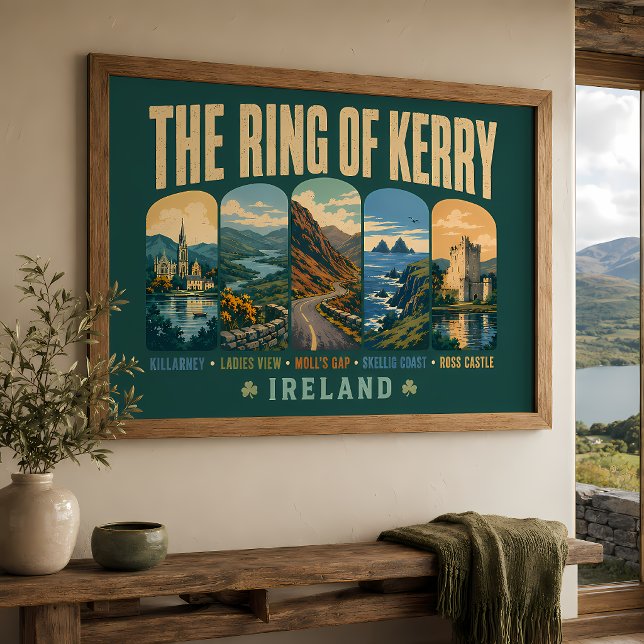 Affiche Circuit de Kerry Irlande Lieux Illustres Rétro (Créateur téléchargé)