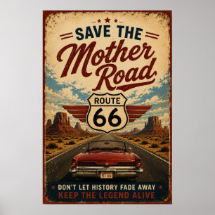 Affiche Circuit de la Route 66 dans le désert du Sud-Ouest
