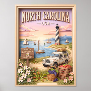 Affiche Circuit des phares des Outer Banks de Caroline du
