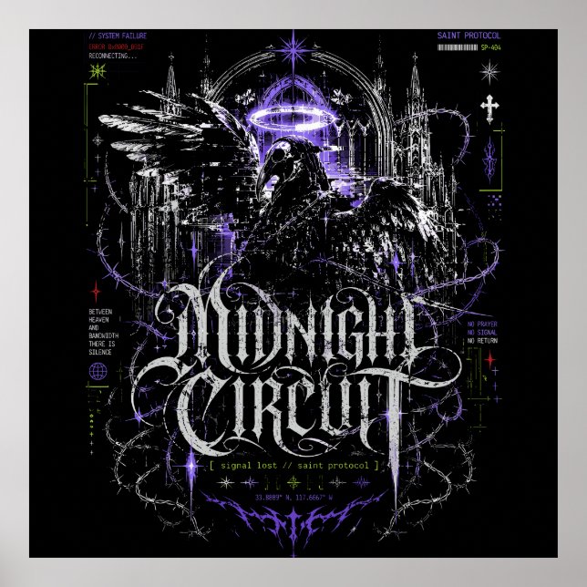 Affiche Circuit Minuit Gothique Cyberpunk Graphique (Devant)