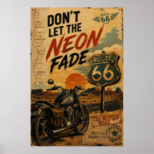 Affiche Circuit moto Arizona sur l'ancienne Route 66