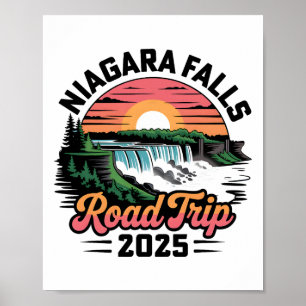 Affiche Circuit routier aux chutes du Niagara 2025 Voyage 