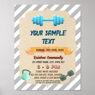 Affiche Circulaire à thème Fitness mignonne