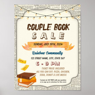 Affiche Circulaire d'événements de vente de livre de coupo