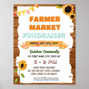Affiche Circulaire d'événements du marché de tournesol mod