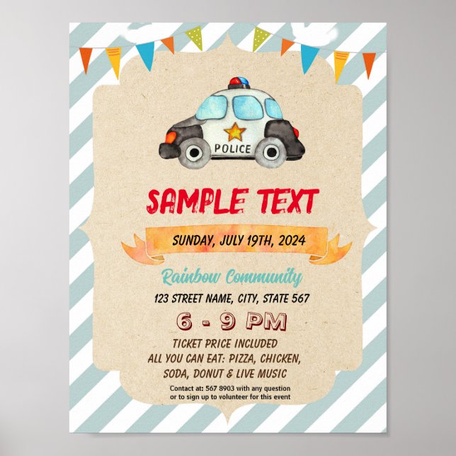 Affiche Circulaire sur le thème de la police (Devant)