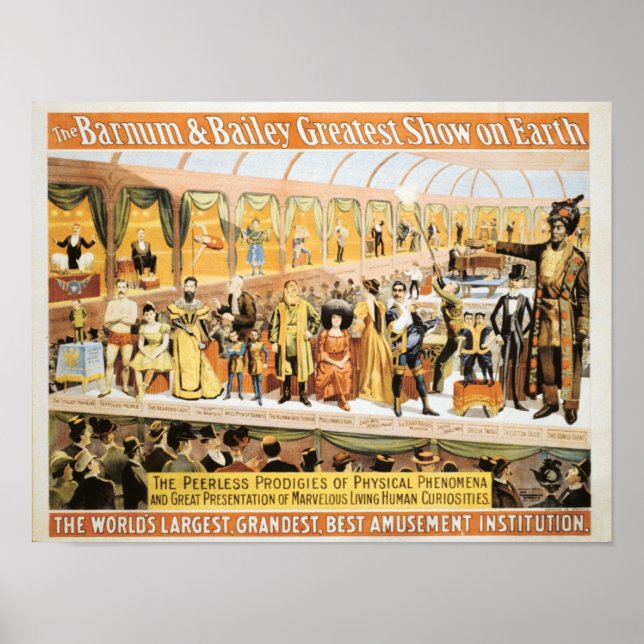 Affiche Circus Barnum et Bailey Plus grand spectacle sur T (Devant)