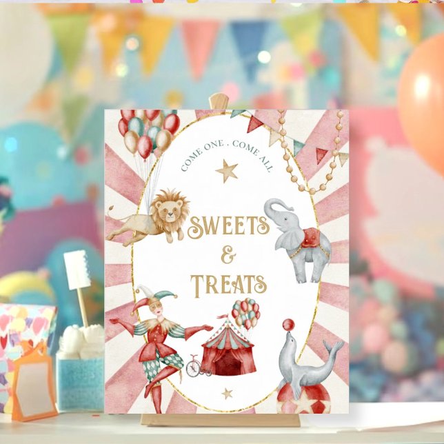 Affiche Circus Carnival Baby Shower Sweets and Treats Sign (Créateur téléchargé)