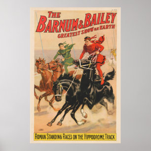 Affiche Cirque Avec Des Hommes À Cheval.