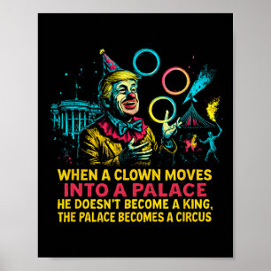 Affiche Cirque clown présidentiel satire politique gouvern