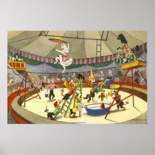 AFFICHE CIRQUE DE CHIEN - POSTES ET IMPRIMANTES DE CANVAS