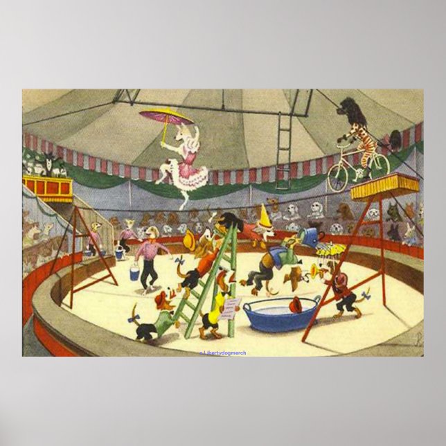 AFFICHE CIRQUE DE CHIEN - POSTES ET IMPRIMANTES DE CANVAS  (Devant)