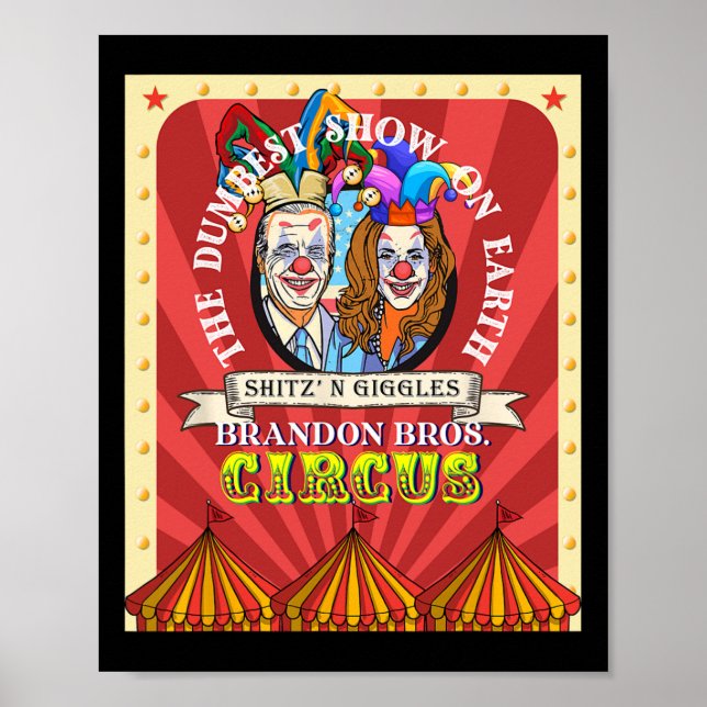 Affiche Cirque démocrate libéral Dumbest Harris Squad Fun  (Devant)