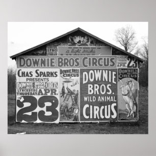 Affiche Cirque Downie Bros., 1936. Photo ancienne