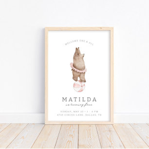 Affiche Cirque Ours Moderne pour enfants   Accueil Filles