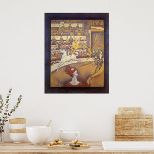 Affiche Cirque par Georges Seurat, Art Pointillisme Vintag