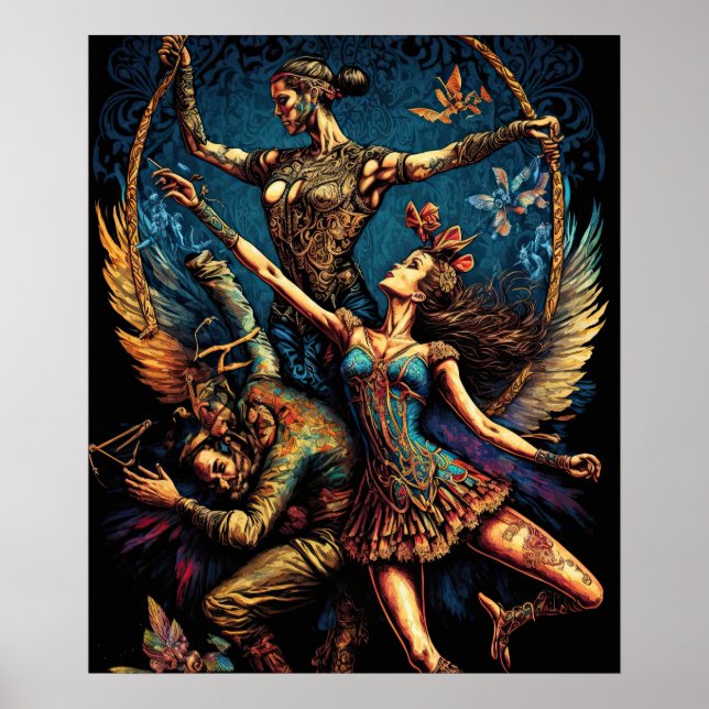 Affiche Cirque Trapeze Artistes Interprète Cirque Vaudevil (Devant)