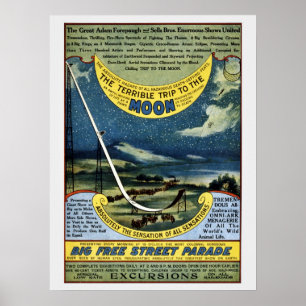 Affiche Cirque vintage Forepaugh et voyage de lune de