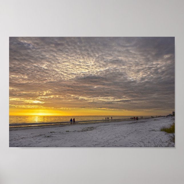 Affiche Cirrocumulus Nuages à Fort Myers Beach Sunset (Devant)