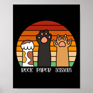 Affiche Ciseaux de papier roche jeu Kitten Lover animaux p