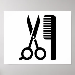Affiche Ciseaux de peigne du coiffeur