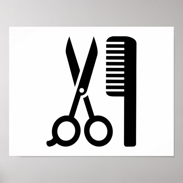 Affiche Ciseaux de peigne du coiffeur (Devant)