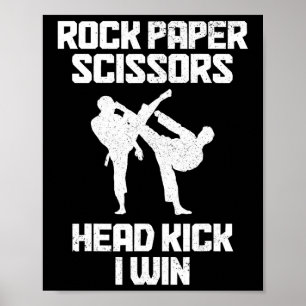 Affiche Ciseaux en papier de rock Arts Martiaux Taekwondo 