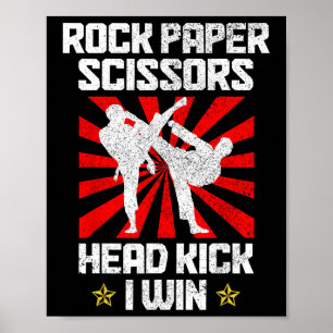 Affiche Ciseaux en papier de rock Arts Martiaux Taekwondo 