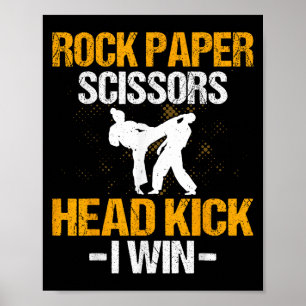 Affiche Ciseaux en papier rock Headkick I Win - Arts marti