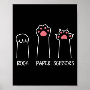 Affiche Ciseaux Papier Rocher Main Game Mème Animal Paw Ch