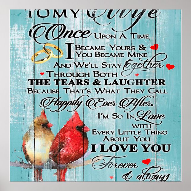 Affiche Citation Amour Pour Femme, Cadeau Amour Couple, Fe (Devant)