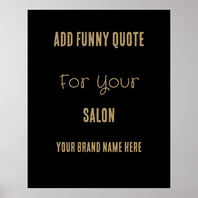 Affiche Citation Amusante Pour Votre Salon Gold Black Post (Devant)