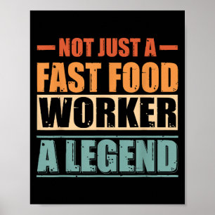 Affiche Citation amusante Retro Fast Food Worker