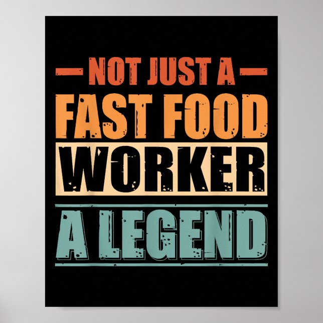 Affiche Citation amusante Retro Fast Food Worker (Devant)