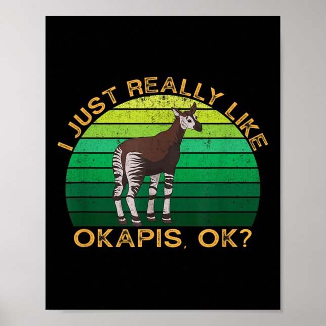 Affiche Citation Animale Amusante Okapi Avec Conception Vi (Devant)