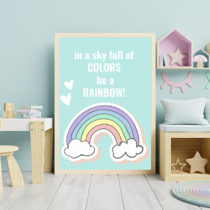 Affiche Citation Arc En Ciel Inspirationnelle - Chambre En