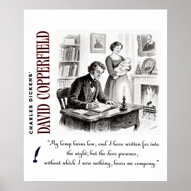Affiche Citation artistique de Dickens' David Copperfield  (Devant)