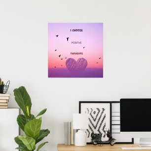 Affiche Citation auto-motivationnelle rose et violette bri