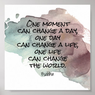 Affiche citation Bouddha inspirant texte aquarelle design