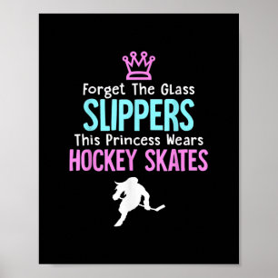 Affiche Citation Cadeau Femme de hockey sur glace mignonne