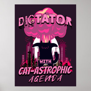 Affiche Citation Catastrophique Funny Angry Cat