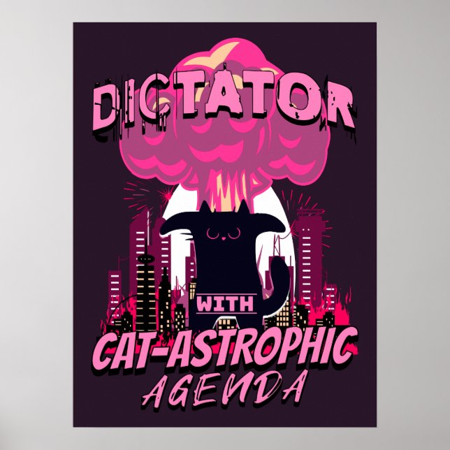 Affiche Citation Catastrophique Funny Angry Cat (Devant)