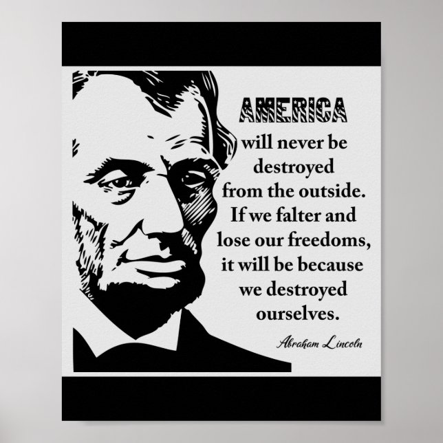 Affiche Citation célèbre de Lincoln Patriotic (Devant)