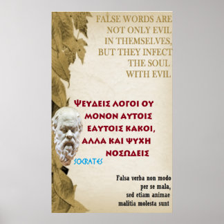 Affiche Citation célèbre Socrates - Faux mots